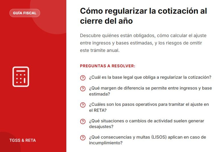 Cómo regularizar la cotización al cierre del año