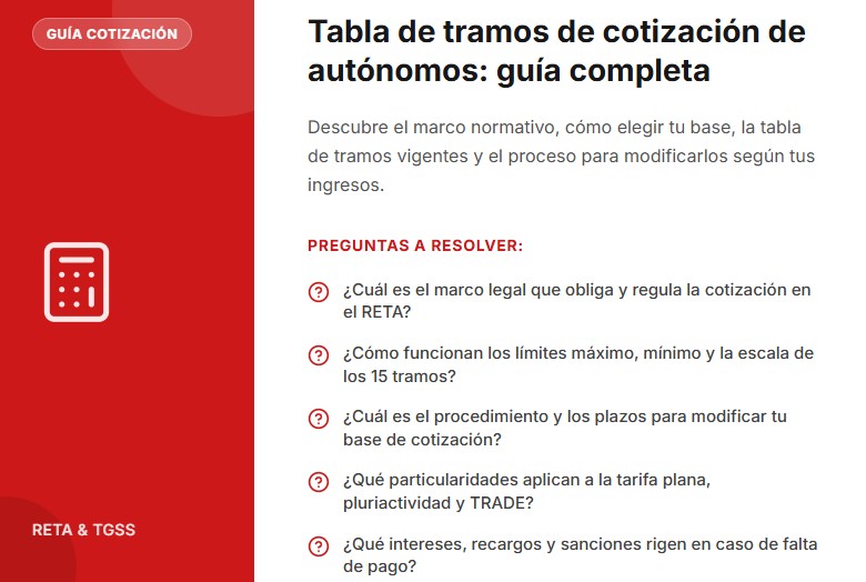 Tabla de tramos de cotización de autónomos: guía completa
